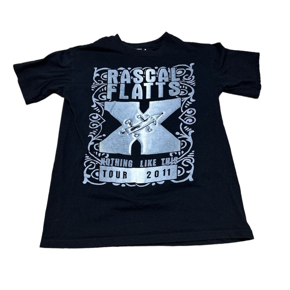 Rascal flatts 2011 tour t-shirt women’s small petit black band tee country music - Picture 1 of 7